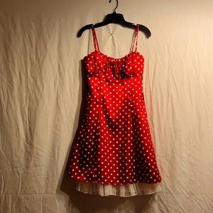 Red polka-dot dress